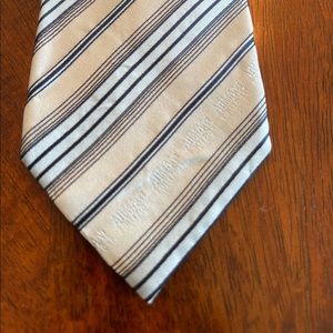 Armani silk tie in silver/gray with blue stripes